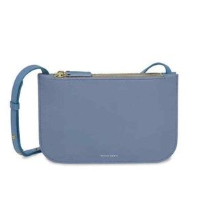 Mansur Gavriel Rain Blue Leather Double Pouch Crossbody Bag